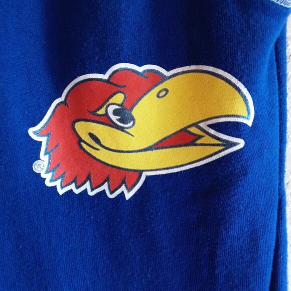 Recycled Karma University Electric Blue Jayhawks Pocketed Fleece Sweatpants XS - Picture 7 of 15